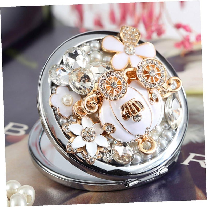 Galpada Compact Folding Round Metal Makeup Mirror Dual Sided Handheld Portable Magnification - Image 5
