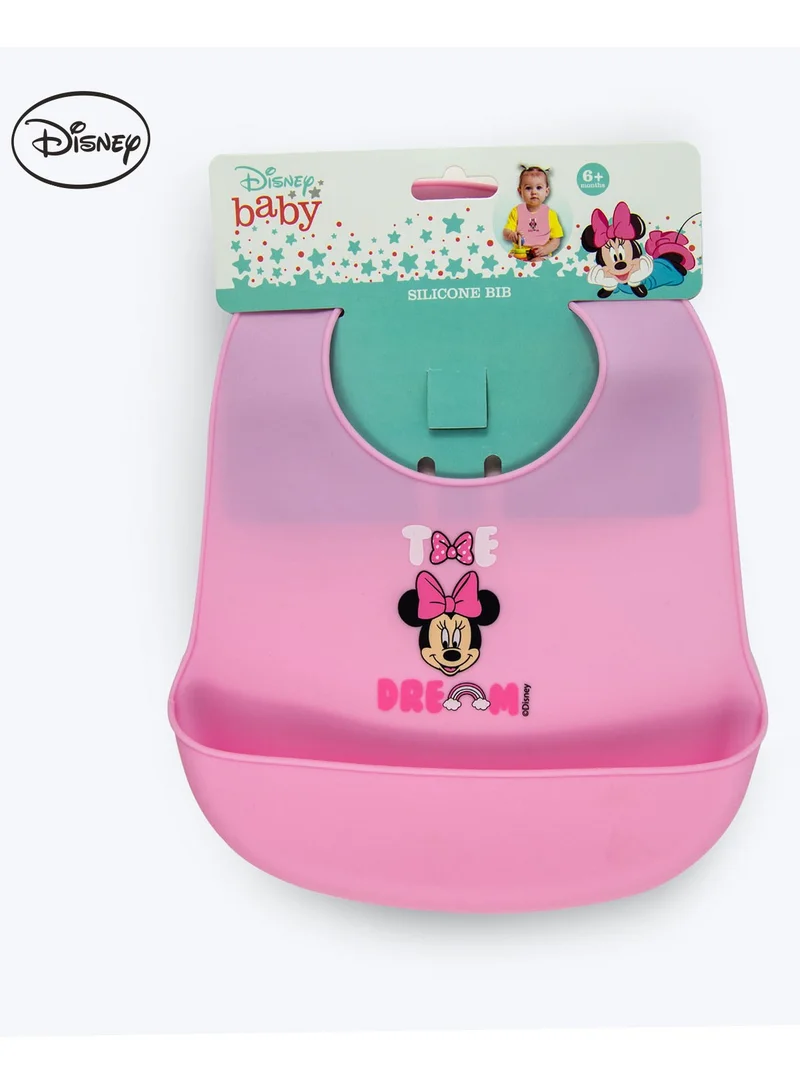 ديزني Adjustable Minnie Mouse Silicone Baby Bibs