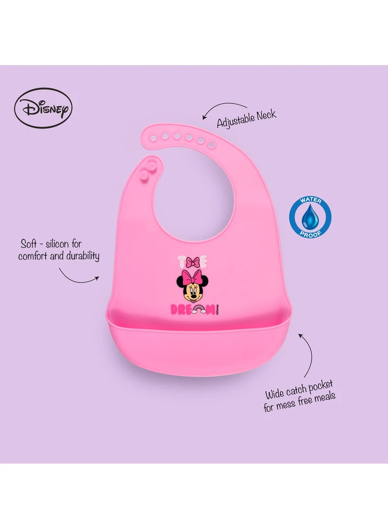Disney  Adjustable Minnie Mouse Silicone Baby Bibs for Kids | Best Price UAE