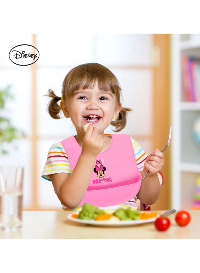 Disney  Adjustable Minnie Mouse Silicone Baby Bibs for Kids | Best Price UAE