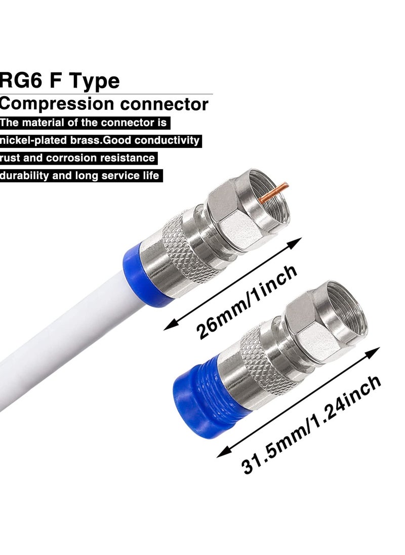 SANMUGEED - 6 Pack RG6 F Type Compression Connector + 9 Pcs Coaxial Cable Extender Connector, F-Type Coaxial Cable Coax Converter Wire Connector Adapter Female to Female for TV Cables - Image 1