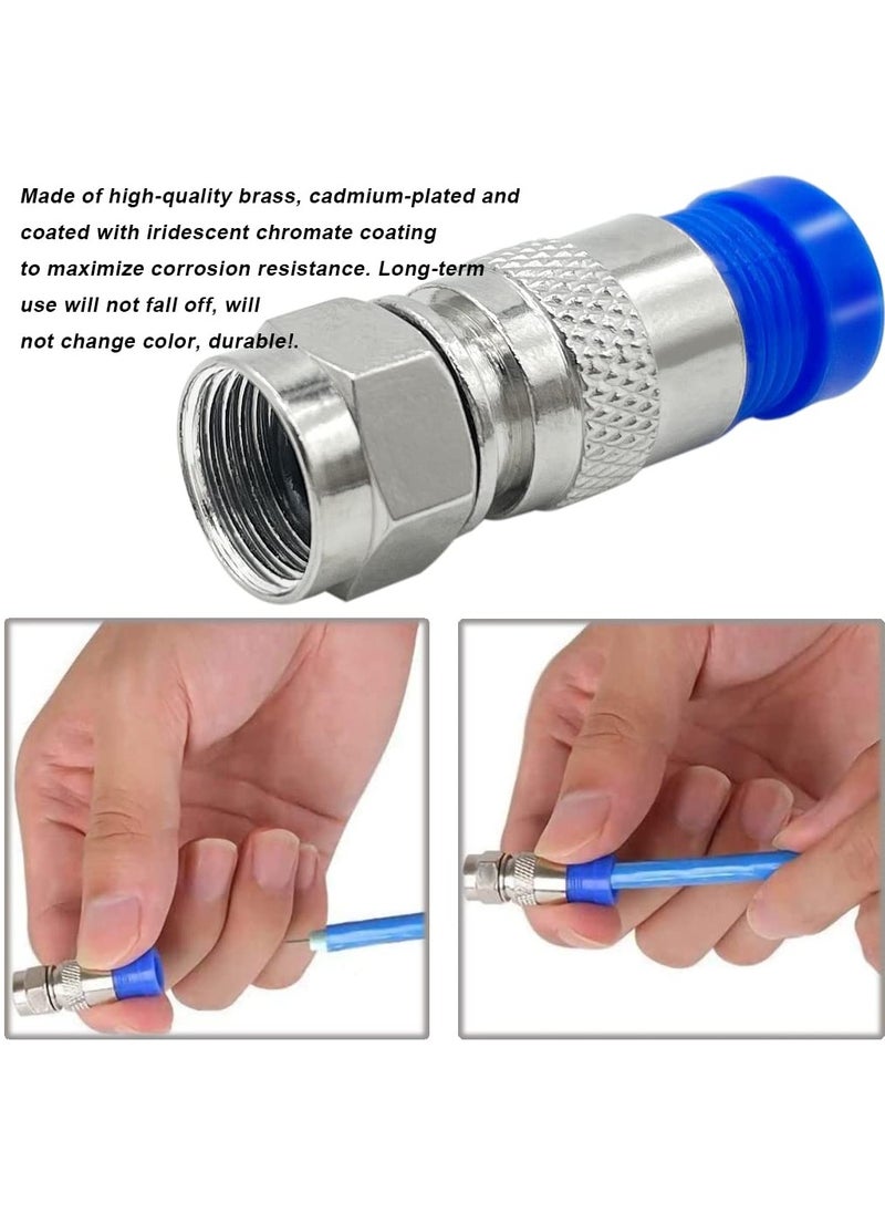 SANMUGEED - 6 Pack RG6 F Type Compression Connector + 9 Pcs Coaxial Cable Extender Connector, F-Type Coaxial Cable Coax Converter Wire Connector Adapter Female to Female for TV Cables - Image 1
