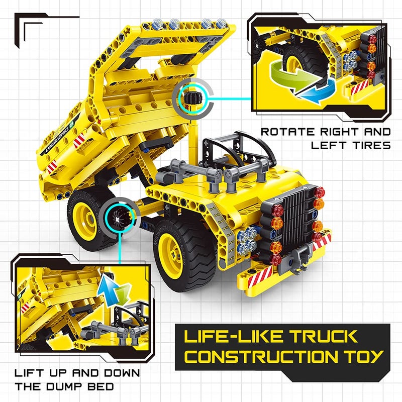 BAODLON STEM / Building Toy for Ages 5, 6, 7, 8, 9, 10, 11, 12 Years Old Kid, Boy, Girl - 2-in-1 Truck Airplane Take Apart Toy, 361 Pcs DIY Building Kit, Learning Engineering Construction Toy, Ideal Gift - Image 4