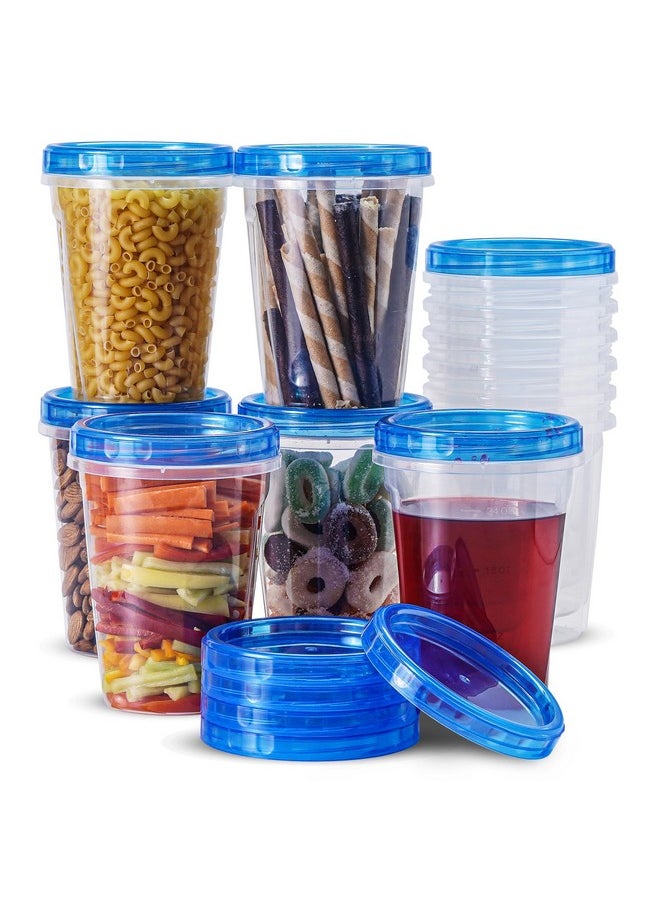 RFAQK RFAQK 24 PCS Freezer Storage Containers with Lids-12 Plastic 32 oz Deli Containers with 12 Screw Lids-Freezer Containers for Soup with Twist Top Lids-Reusable Plastic Box for Lunch, Gym, Travel  - Image 1