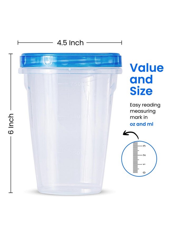RFAQK RFAQK 24 PCS Freezer Storage Containers with Lids-12 Plastic 32 oz Deli Containers with 12 Screw Lids-Freezer Containers for Soup with Twist Top Lids-Reusable Plastic Box for Lunch, Gym, Travel  - Image 2