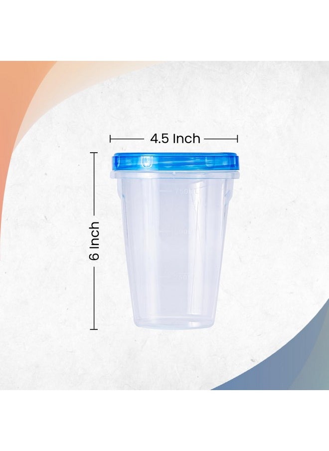 RFAQK RFAQK 24 PCS Freezer Storage Containers with Lids-12 Plastic 32 oz Deli Containers with 12 Screw Lids-Freezer Containers for Soup with Twist Top Lids-Reusable Plastic Box for Lunch, Gym, Travel  - Image 3