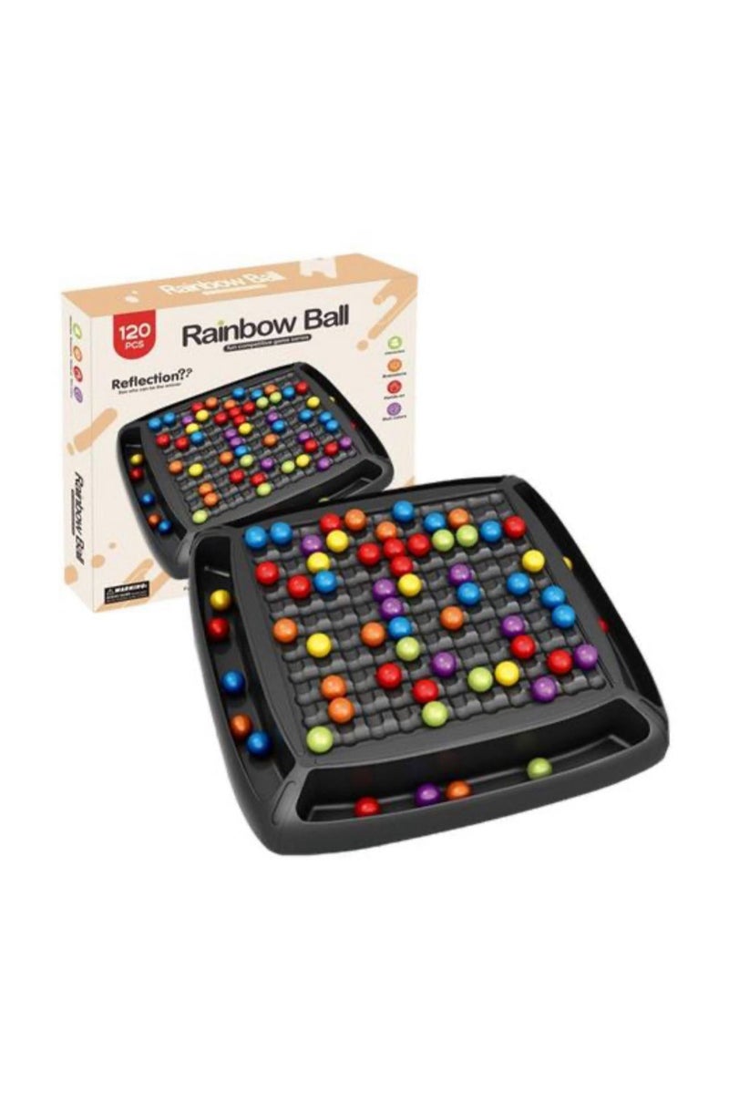 Intellectual Chess Board Double Duel, 120 Pieces Board Game Balls, Elimination Board Game, Intellectual Chessboard, Rainbow Ball Board Game, Chess Board Colourful Balls, Tabletop Family Games, Party - Image 1