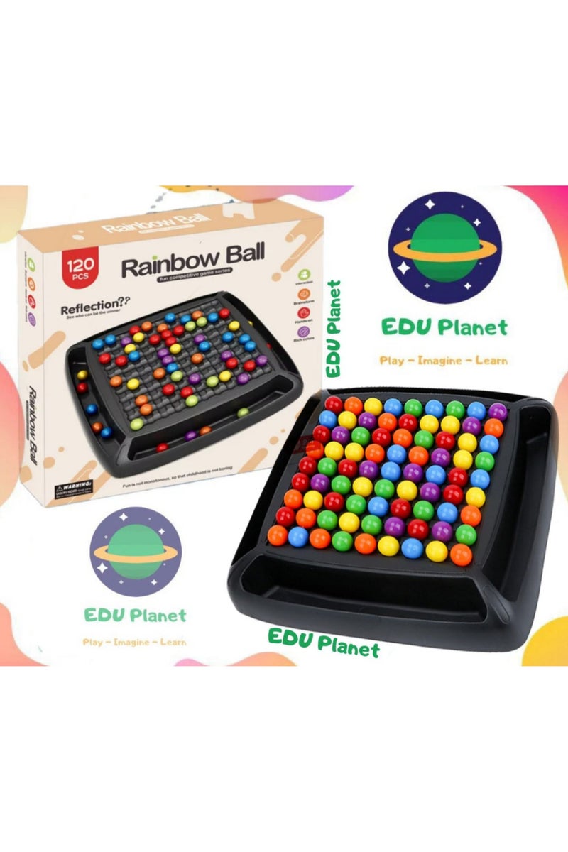 Intellectual Chess Board Double Duel, 120 Pieces Board Game Balls, Elimination Board Game, Intellectual Chessboard, Rainbow Ball Board Game, Chess Board Colourful Balls, Tabletop Family Games, Party - Image 2