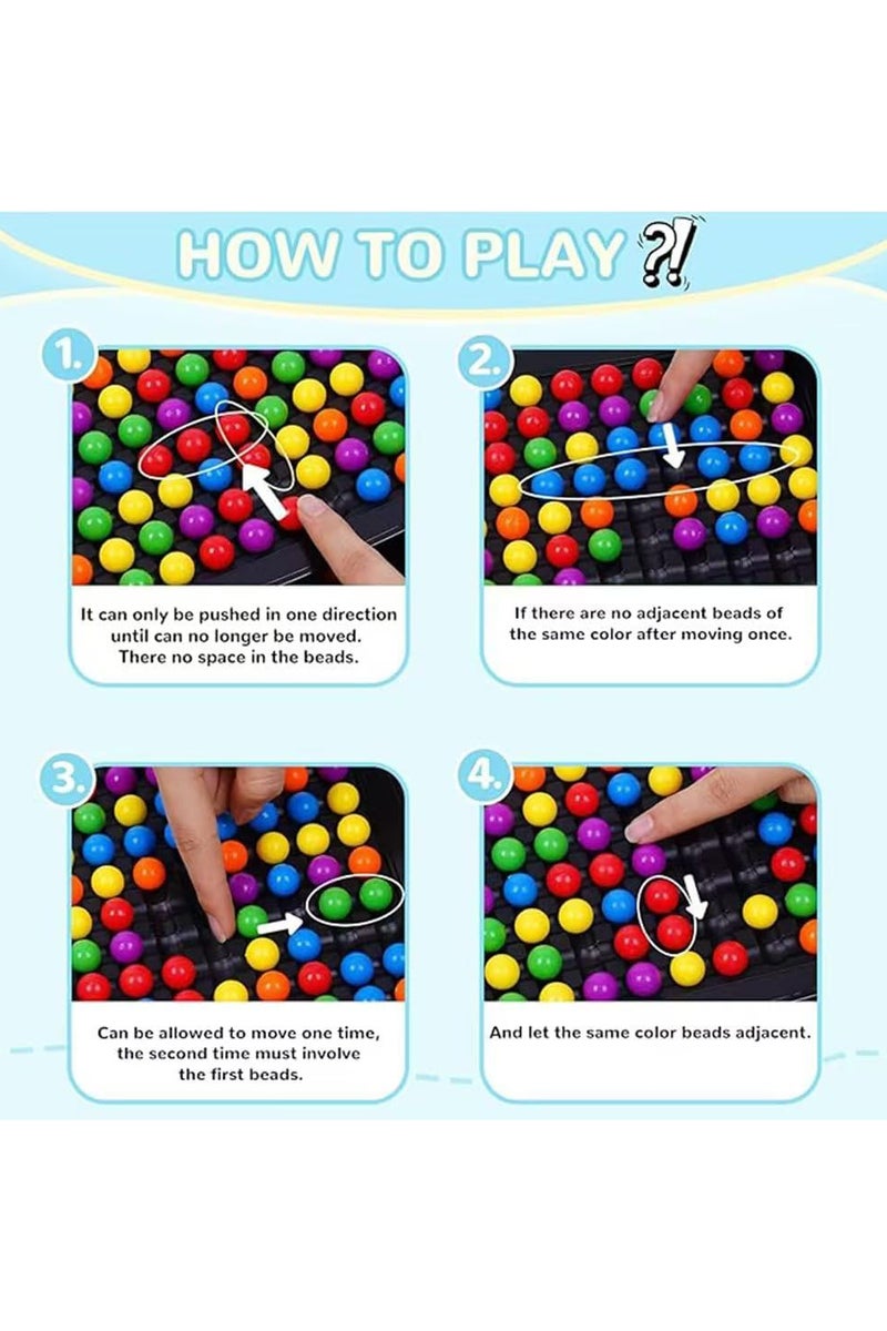 Intellectual Chess Board Double Duel, 120 Pieces Board Game Balls, Elimination Board Game, Intellectual Chessboard, Rainbow Ball Board Game, Chess Board Colourful Balls, Tabletop Family Games, Party - Image 3