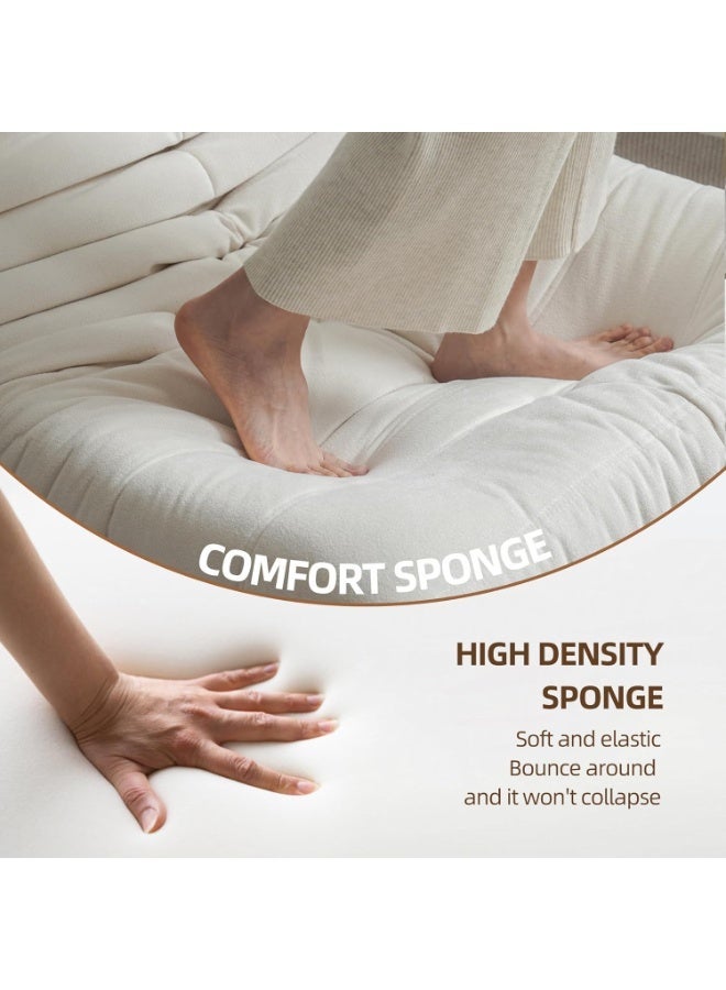 Castlery Single Floor Sofa with Ultra-Thick Back Support- High-Density Comfort Sponge & Soft Fabric - Multi-Functional Lazy Sofa for Small Rooms, Bedroom, and Living Room Home Furniture - Image 3
