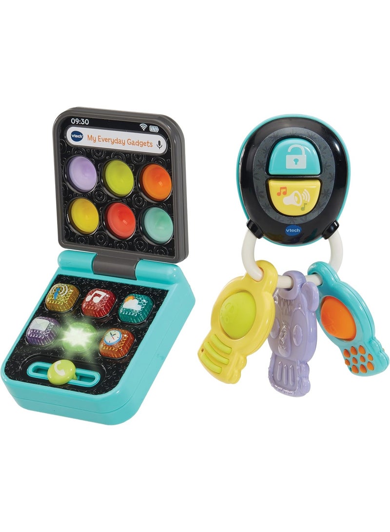 VTech Baby ألعاب VTech للأطفال - أدواتي اليومية، مفاتيح وهاتف للعب التخيلي مع أزرار مضيئة، مفاتيح قابلة للضغط ذات ملمس، موسيقى وألحان، مهارات حركية دقيقة، هدية للأعمار 3، 6، 9، 12 شهرًا +، النسخة الإنجليزية - Image 1