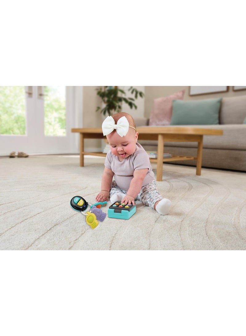 VTech Baby ألعاب VTech للأطفال - أدواتي اليومية، مفاتيح وهاتف للعب التخيلي مع أزرار مضيئة، مفاتيح قابلة للضغط ذات ملمس، موسيقى وألحان، مهارات حركية دقيقة، هدية للأعمار 3، 6، 9، 12 شهرًا +، النسخة الإنجليزية - Image 4