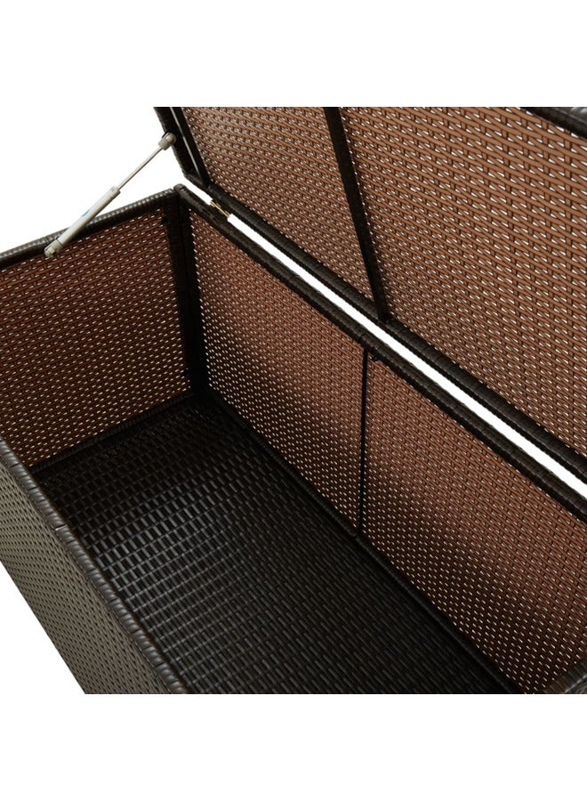 فيداكسل vidaXL صندوق تخزين للحديقة بولي روطان 100×50×50 سم بني - Image 3