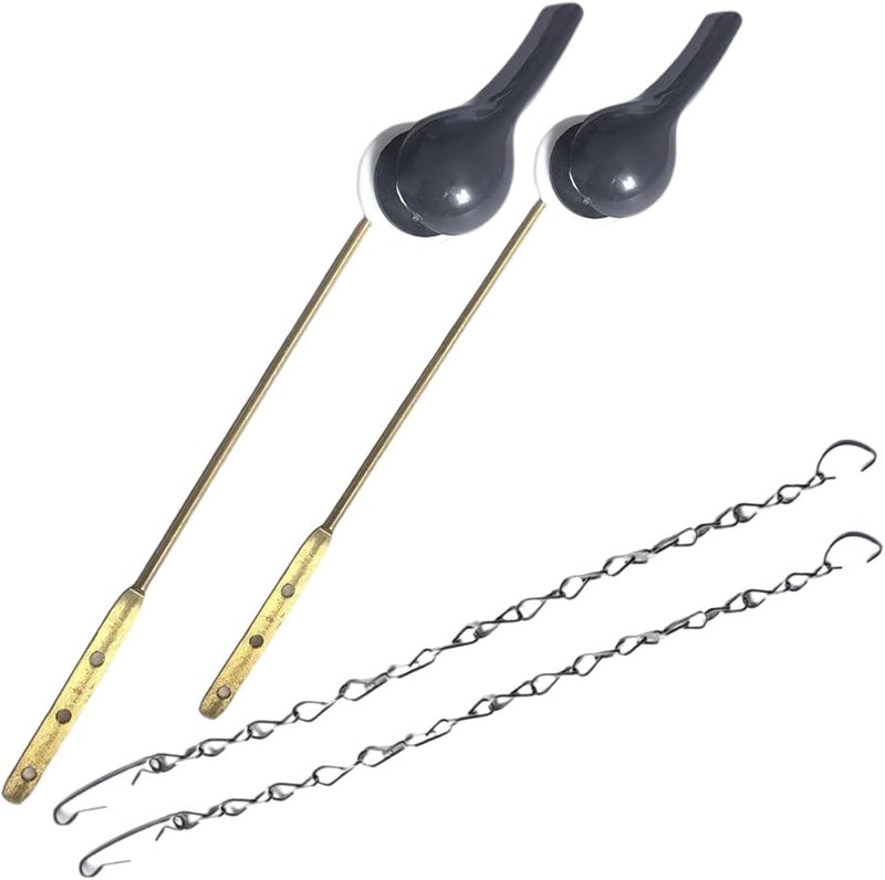 Brass Lever Toilet Handle With Stainless Steel Chain 2 Pack - Image 1