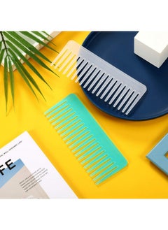 Patelai Large Hair Detangling Comb, Wide Tooth for Curly, Wet Dry Hair, No Handle Comb Styling Shampoo Comb (White, Cyan)  - Image 3