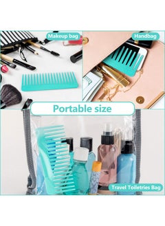 Patelai Large Hair Detangling Comb, Wide Tooth for Curly, Wet Dry Hair, No Handle Comb Styling Shampoo Comb (White, Cyan)  - Image 4