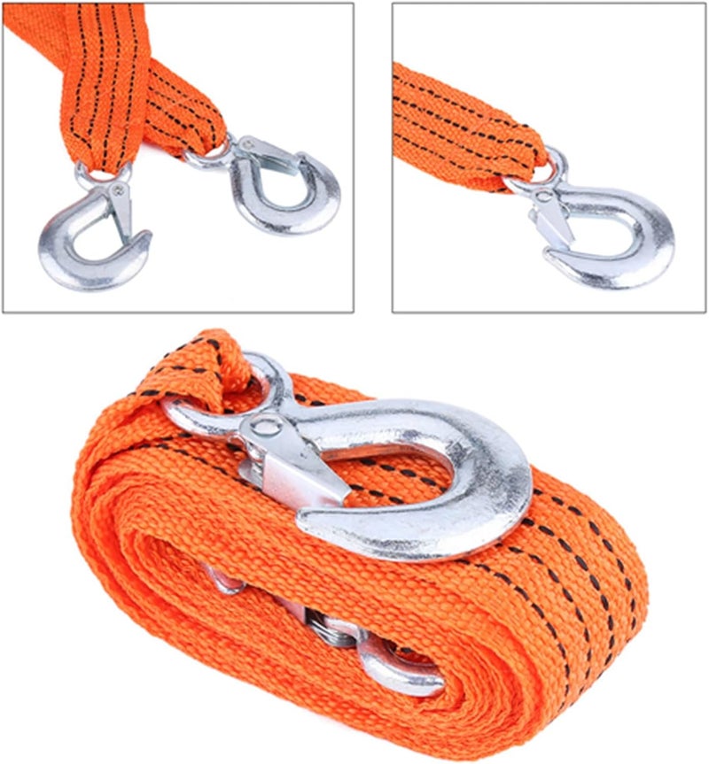 ZJchao Tow Rope with Hooks, Tow Strap Load 4 Meters 3 Ton Rope Cable Strap with Hooks Emergency Vehicle Tool - Image 5