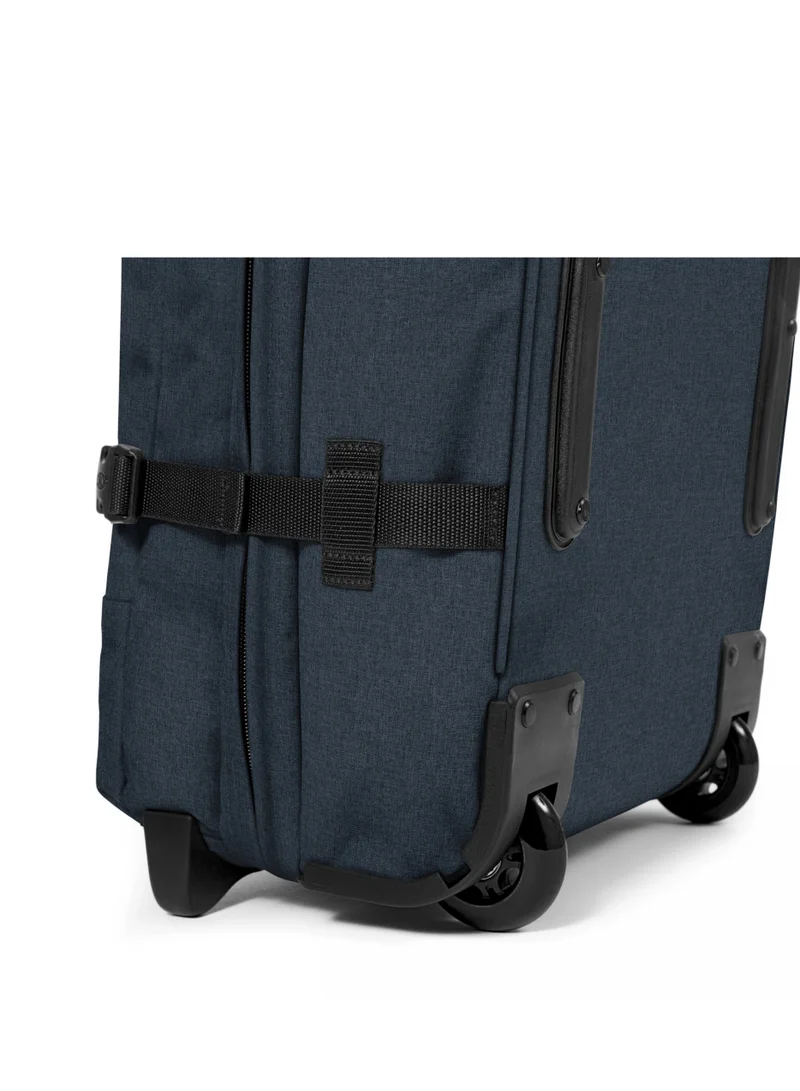 Eastpak TRANVERZ S - Cabin size 2-wheel Travel Trolley With 2 Main Compartments and TSA lock, 2.41 kg, 42L - Small Blue Triple Denim