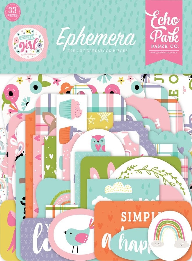 ECHO PARK PAPER COMPANY Echo Park Cardstock Ephemera 33/Pkg-Icons, All About A Girl, Multicolor - Image 1