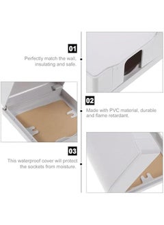 Gonice 2 Pack Secure Socket Cover Box for Baby Safety and Home Security - Electrical Outlet & Plug Protector (White + Transparent)  - Image 3