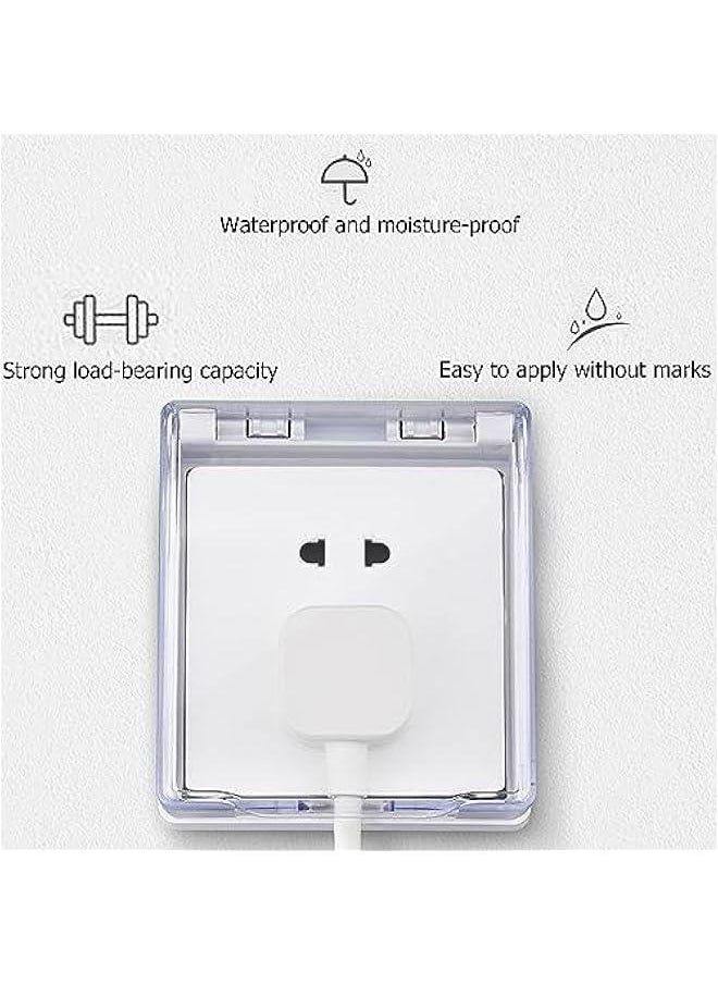 Gonice 2 Pack Secure Socket Cover Box for Baby Safety and Home Security - Electrical Outlet & Plug Protector (White + Transparent)  - Image 5