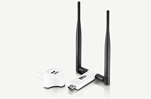Netis Wireless N 300Mbps Long-Range USB Adapter with Two 5dBi Antennas and USB 2.0 Cradle (WF-2116), 300 Mbps High Gain - Image 2