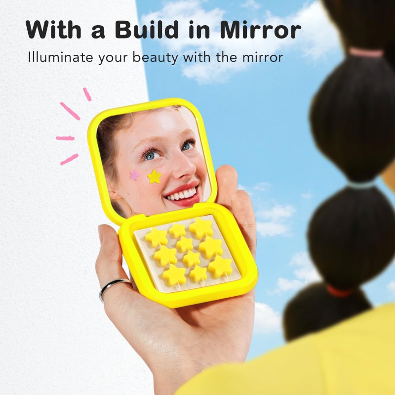 LitBear Cute Case with Pimple Patches for Face, Little Compact with Pink & Yellow Star Hydrocolloid Acne Patch, Blemish Patches, Zit Patches (120 Count) - Image 5