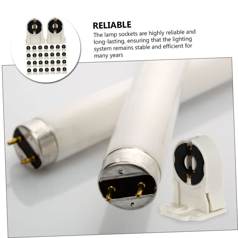 SEWACC 30pcs Fluorescent Lamp Holders Compatible with LED Tube Lights High Temperature Resistant Abs Material Turn Type Socket for Fluorescent Light Tube Replacement Easy Random Color - Image 4