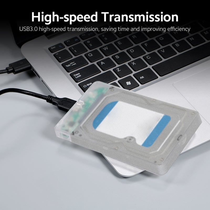 2.5 إنش حقيبة قرص صلب محاط HDD/SSD USB3.0 إرسال عالي السرعة تثبيت سهل مناسبة لـ HDD/SSD SATA بحجم 2.5 إنش - Image 2