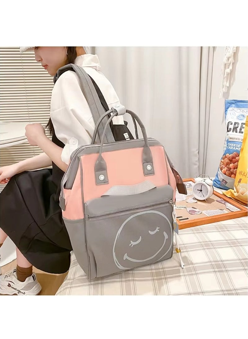 Huitich 4-Piece Mommy & Baby Travel Bag Set Stylish Grey & Pink - Image 4