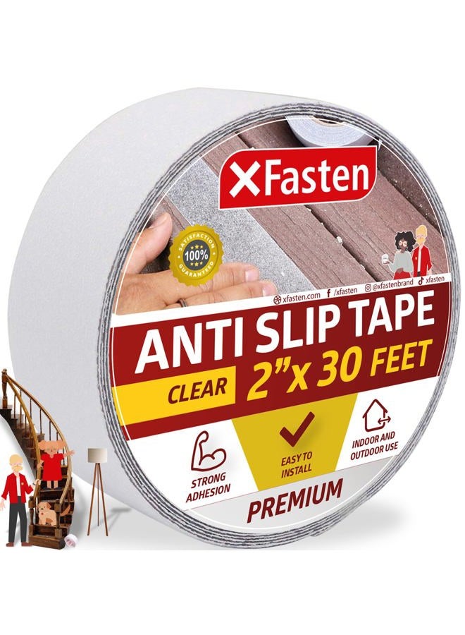 XFasten شريط مضاد للانزلاق شفاف، 5.1 سم × 9.1 م شريط أمان - Image 1