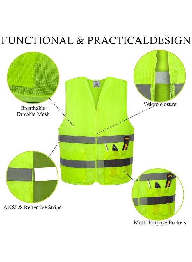 VOCHIC Safety Vests 12 Pack with Pockets- Reflective High Visibility, Hi Vis Mesh Vest with Silver Strip for Men/Women, Work, Cycling, Runner, Surveyor, Volunteer, Crossing Guard, Construction, Walking - Image 4