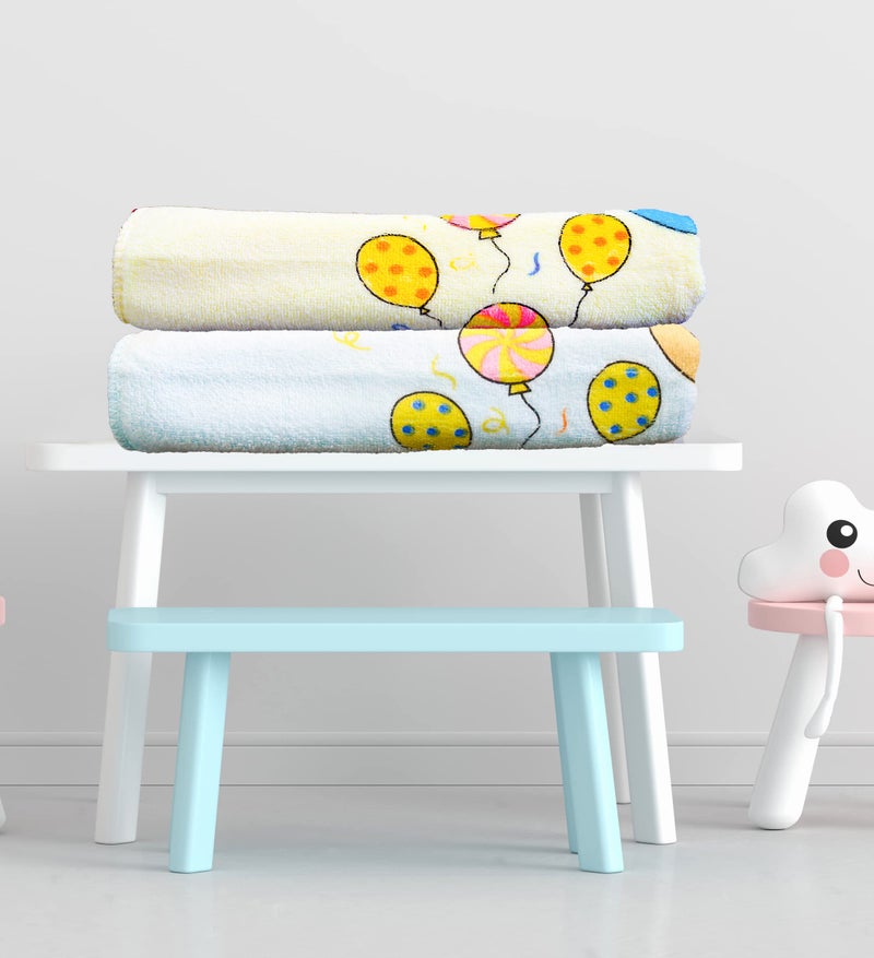 THE LITTLE LOOKERS® Towel for Newborn/Baby/Kids| Super Soft Baby Bath Towel Set for Infants/Bathing Accessories… (Blue & Lemon, Small(46X84cm)) - Image 5