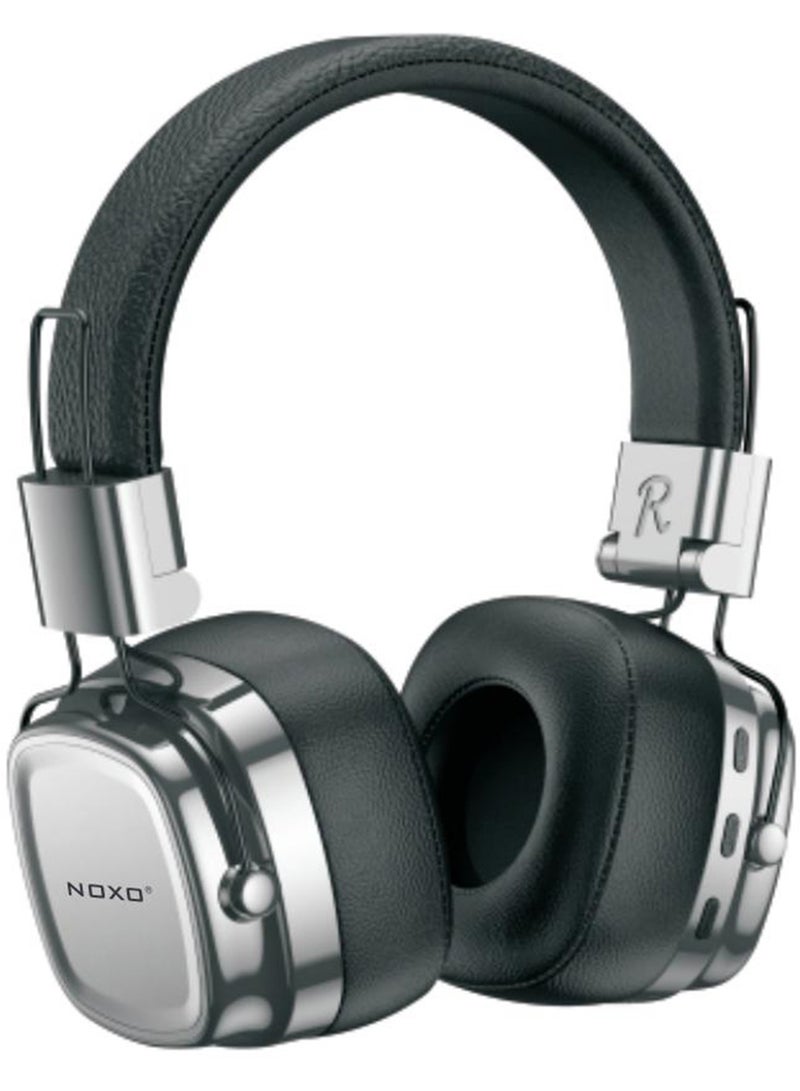 NOXO HN-1 Wireless Hi-Fi Headphones with Wired Option – 24H Playtime & LDAC Support - Silver Black - Image 2