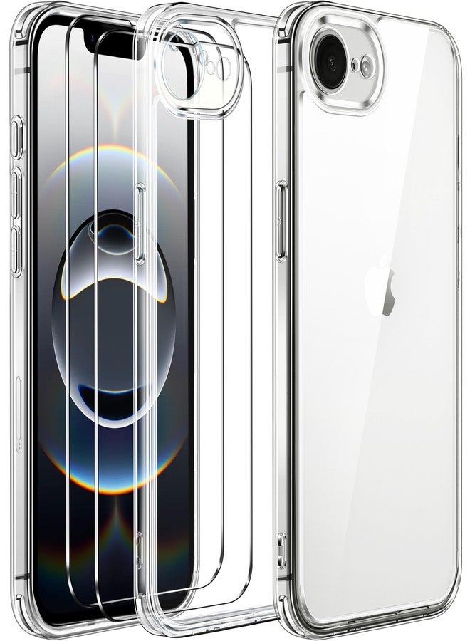 إيفولير جراب إيفولر الشفاف المقاوم للاصفرار لهاتف آيفون 16E مقاس 6.1 بوصة، مزود بقطعتين من الزجاج المقوى، [حماية عسكرية] جراب واقٍ شفاف مقاوم للصدمات - Image 1