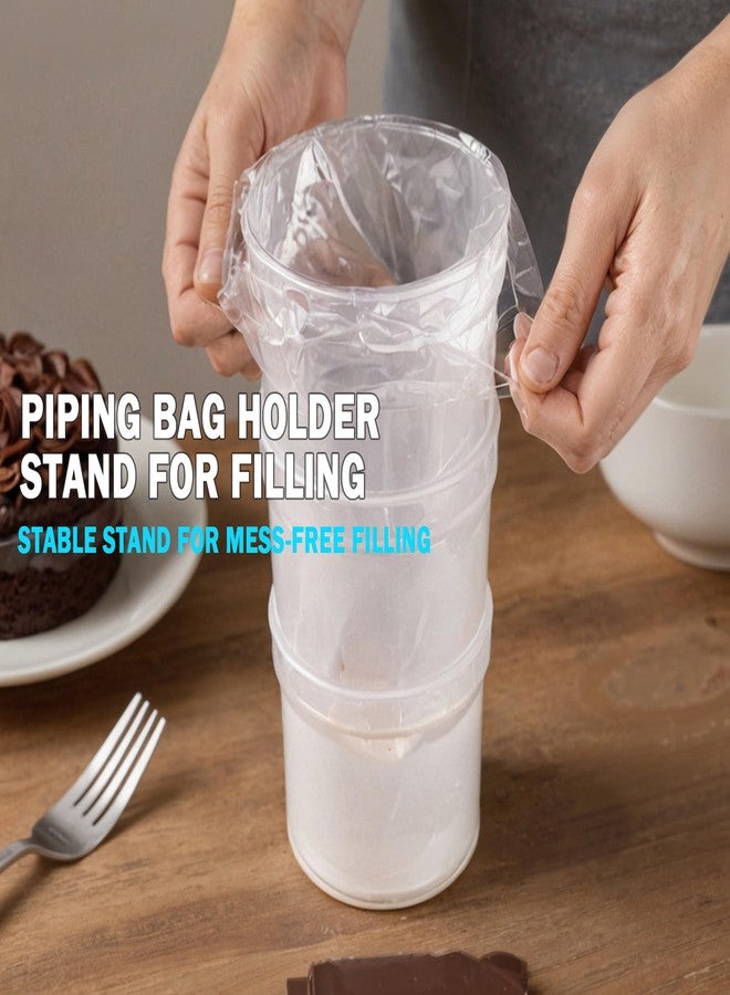 Runspich Pastry Piping Bag Holder Stand for Filling, Translucent Clear Plastic Cream Icing Bag Rack, Cake Decorating Tools (1 Set) - Image 2