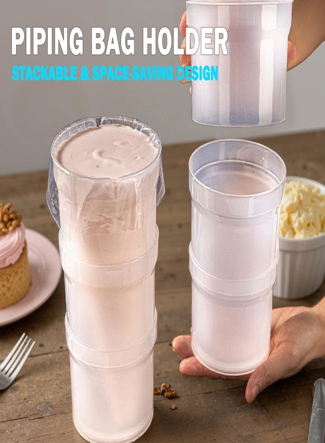 Runspich Pastry Piping Bag Holder Stand for Filling, Translucent Clear Plastic Cream Icing Bag Rack, Cake Decorating Tools (1 Set) - Image 3