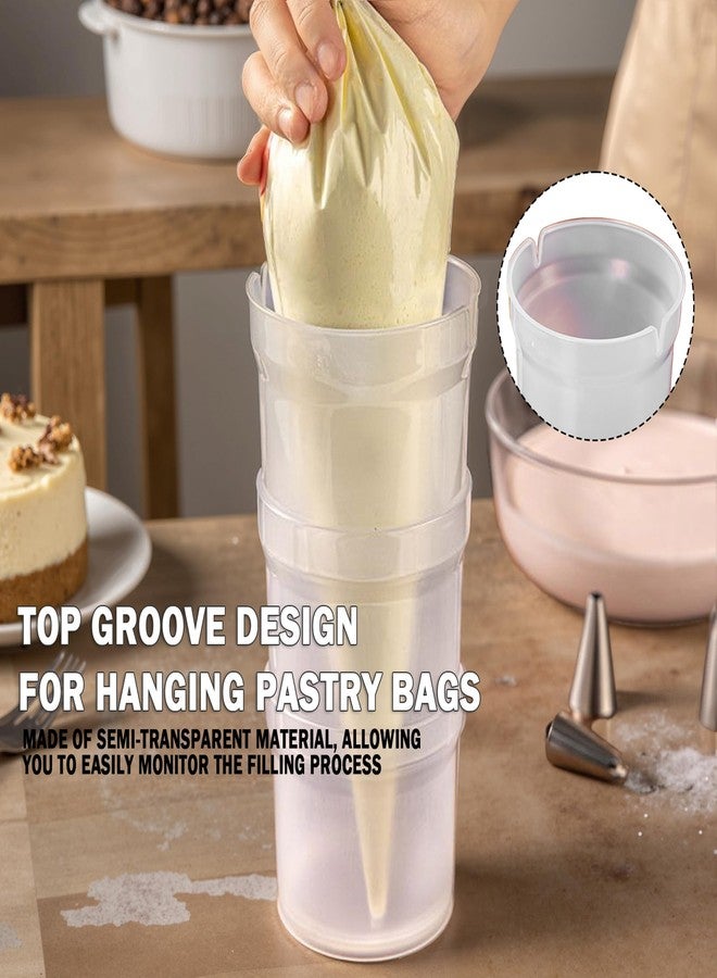 Runspich Pastry Piping Bag Holder Stand for Filling, Translucent Clear Plastic Cream Icing Bag Rack, Cake Decorating Tools (1 Set) - Image 4