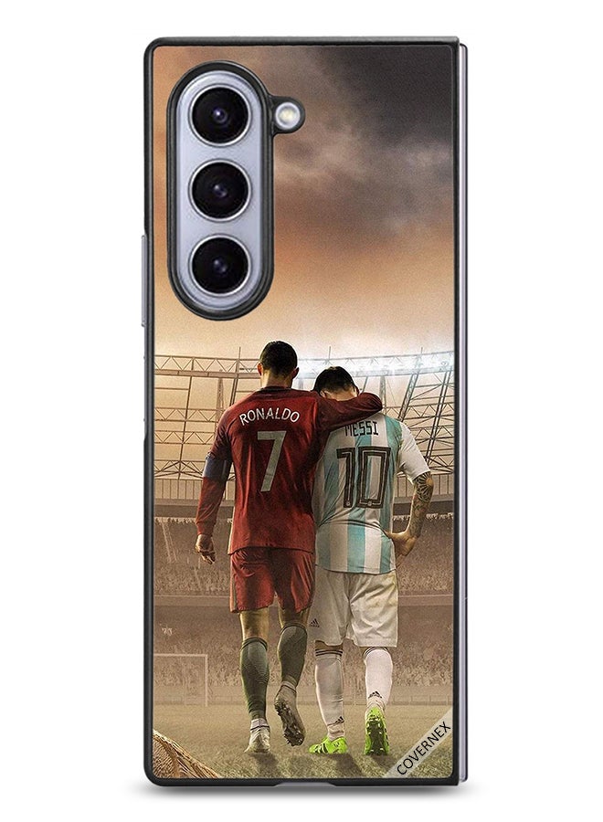 Covernex Samsung Galaxy Z Fold6 Protective Case Cover Messi & CR7 Ronaldo - Image 1