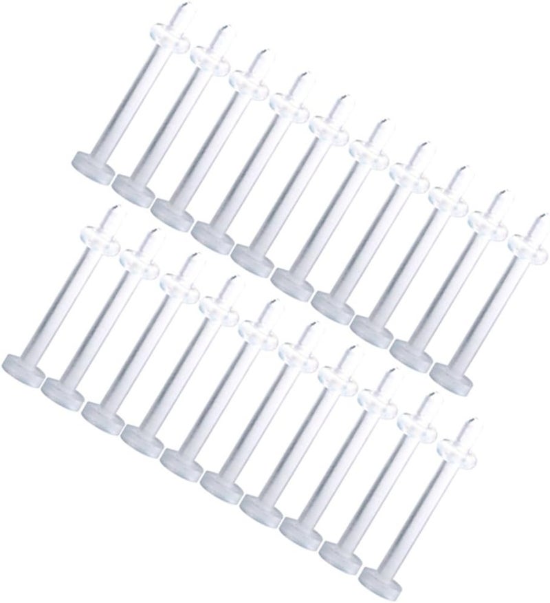 PiercingJ 20pcs Lot 16G Clear White Flexible Bioplast Lip Labret Retainer 3/8" Bar Piercing for Lip Nose Ear - Image 1