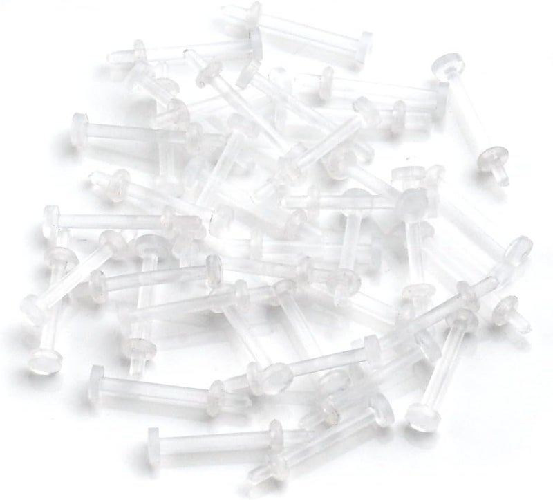 PiercingJ 20pcs Lot 16G Clear White Flexible Bioplast Lip Labret Retainer 3/8" Bar Piercing for Lip Nose Ear - Image 3