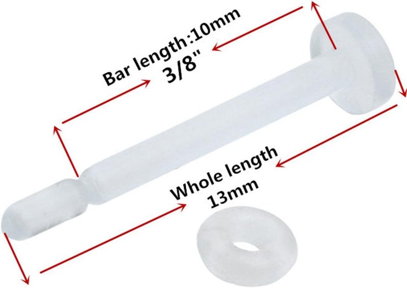 PiercingJ 20pcs Lot 16G Clear White Flexible Bioplast Lip Labret Retainer 3/8" Bar Piercing for Lip Nose Ear - Image 2