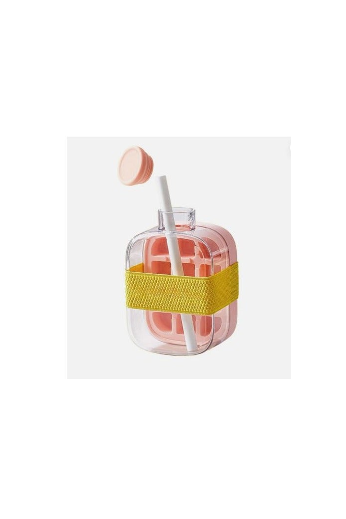 Ice Cube Bottle,2 In 1 Zero Touch Press Ice Cube Mold,Cool Summer Ice Bottle Cup Multicolor - Image 1