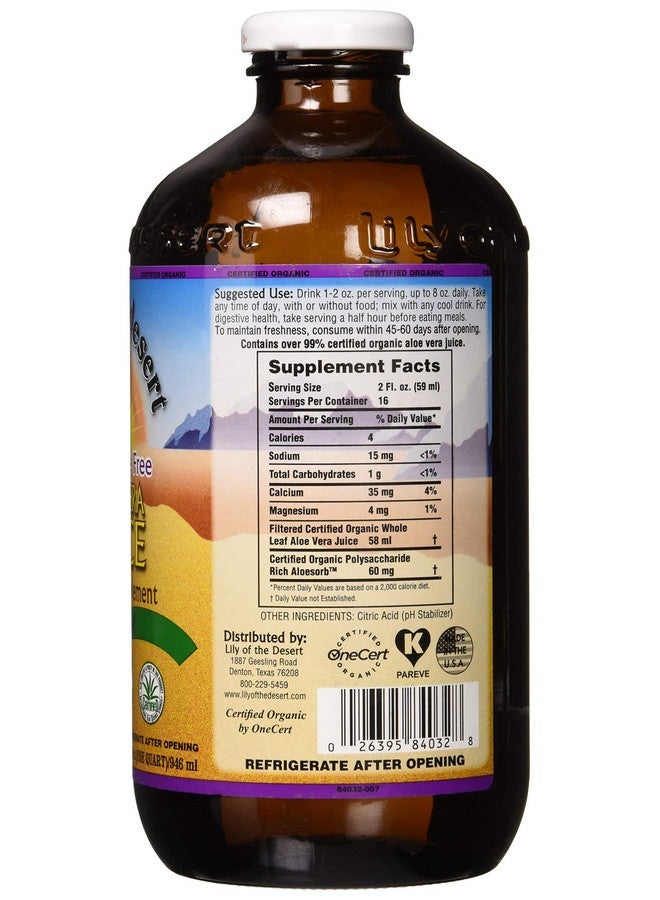 Lily Of the Desert Lily Of The Desert PF Whole Leaf Aloe Vera Juice, 32 Fluid Ounce  - Image 3