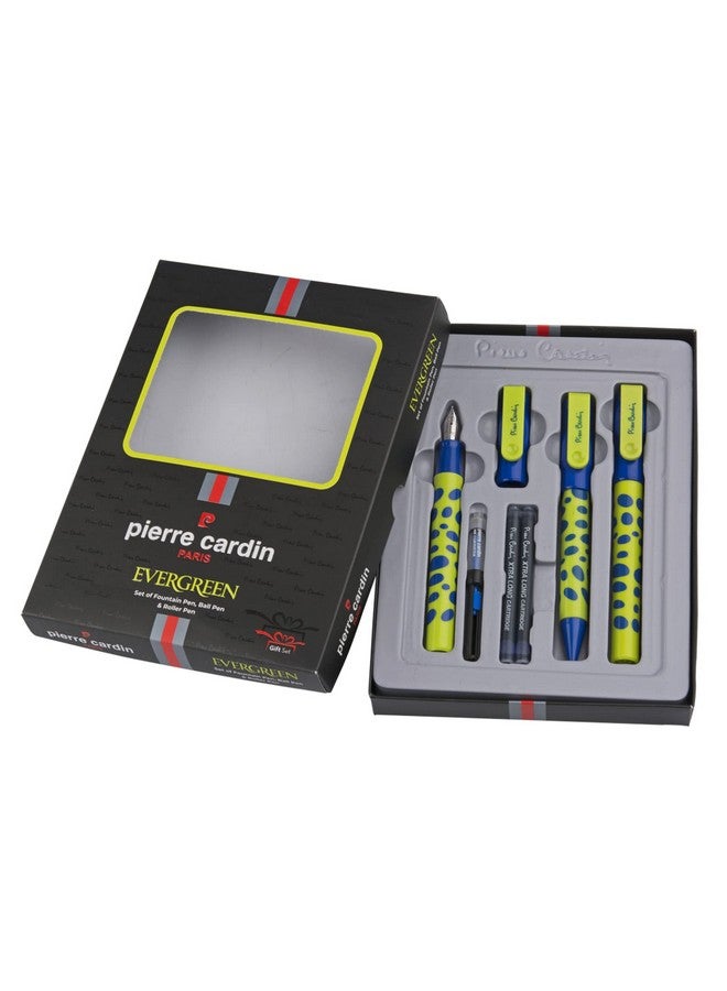 pierre cardin Evergreen Premium Gift Set | Pack Of Attractive Ball Pen, Roller Pen & Fountain Pen | Free Ink Cartridges & Converter | Ideal For Festive & Corporate Gifting - Image 1