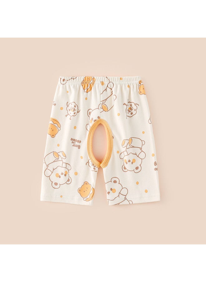 Doxiluka newborn Baby Pants - Summer Thin Open-crotch Pants, Cute Casual Seven-part Leggings - Image 2