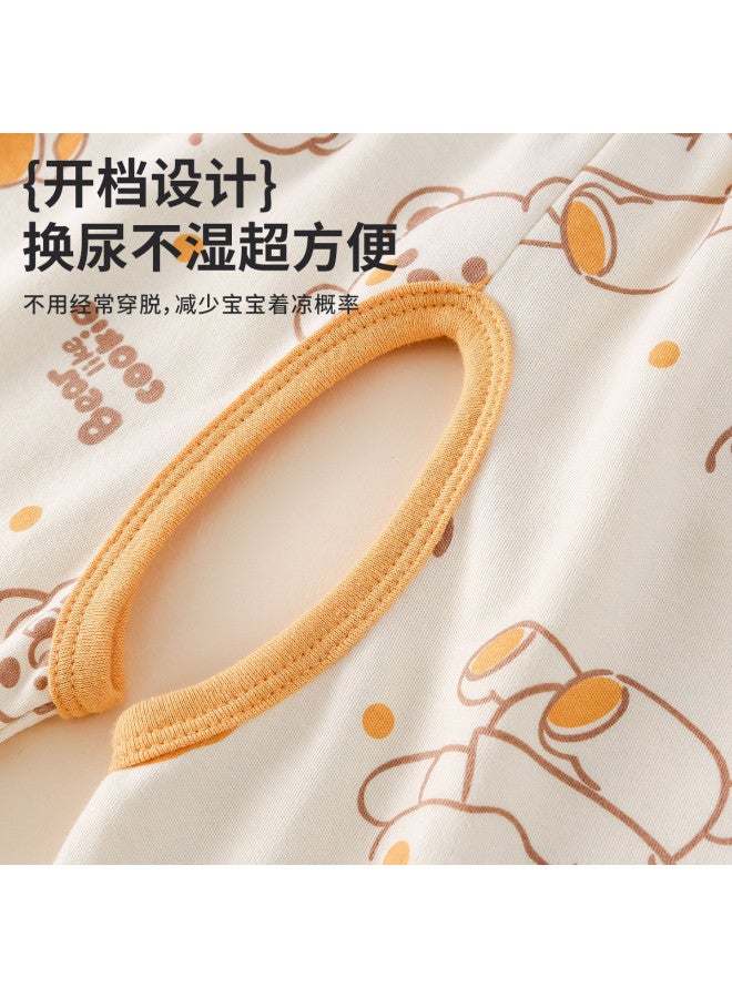Doxiluka newborn Baby Pants - Summer Thin Open-crotch Pants, Cute Casual Seven-part Leggings - Image 4