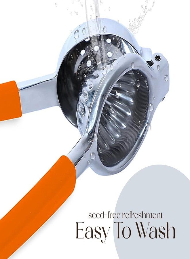 بيلمين عصارة حمضيات بيلمان | عصارة ليمون معدنية | عصارة ليمون وليم من الفولاذ المقاوم للصدأ بمقابض سيليكون | عصارة يدوية، عصارة حمضيات، عصارة محمولة باليد | عصارة بار للنادل (برتقال) - Image 5