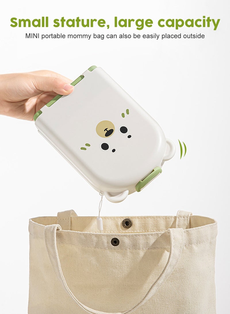 مجموعة تنظيف زجاجات الأطفال 6 في 1 مع فرشاة سيليكون وفرشاة حلمة وفرشاة قش ورف تجفيف (دب أخضر)