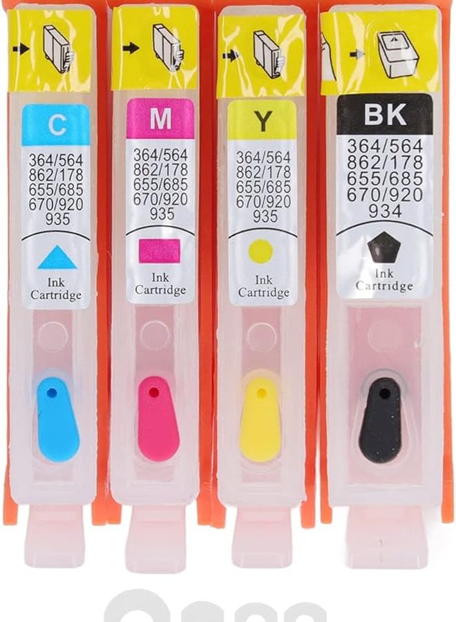 HP 564 Ink Cartridge 4 Pack High Capacity 4 Colors Combo Replacement with Permanent Chip - Image 2